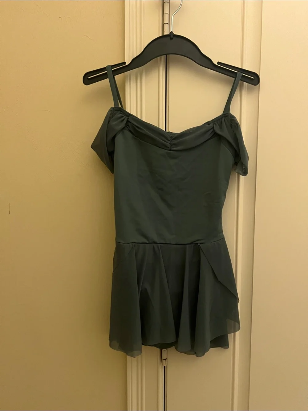 Weissman Green Ballet Dress with Cold-Shoulder Straps Sleeping Beauty